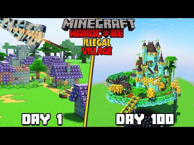 I Survived 100 Days On ILLEGAL Village in Minecraft Hardcore