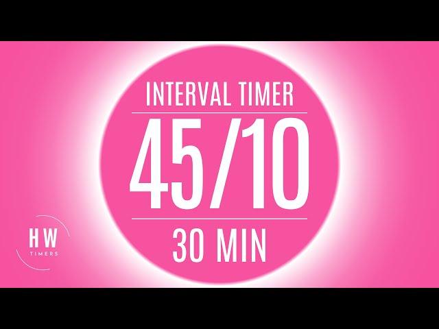 45 Second Interval Timer with 10 Second Rest | 45/10 HIIT Timer