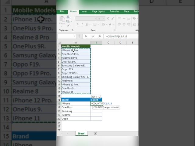 Count by using wildcard character "*" | Excel Interview Questions | #shorts #excel #wildcard