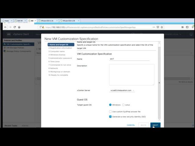 Use Guest OS Customization to Make VMs Created From the Template in VMware vSphere 6.5 - Part 9