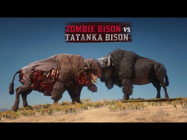 ZOMBIE Bison vs TATANKA Bison | Speed Test | in Red Dead Redemption 2 PC