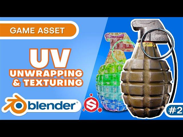 Blender & Substance Painter Tutorial - UV Unwrapping & Texturing | Hand Grenade [Part 02]