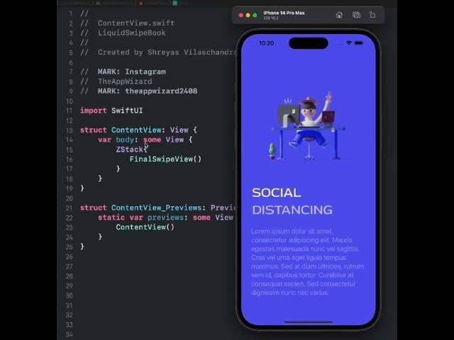 Liquid Swipe Animation SwiftUI..#mobile #ios #coding #tech #anime #design