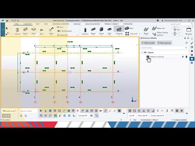 47- تكلا خرسانة | Tekla Concrete - Creating pad footings