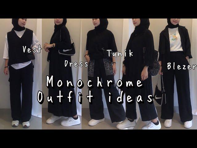 SHOPEE HAUL MONOCHROME OUTFIT ( vest ,tunik ,dress ,loose pants, ) | KAKPIT CHANNEL