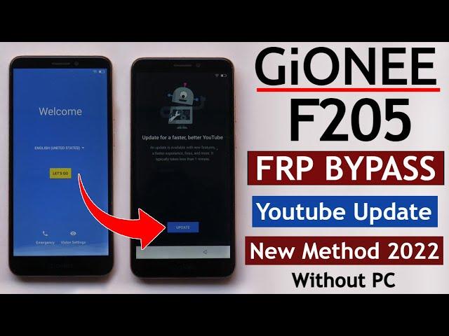 Gionee F205 Frp Bypass/Reset Google Account Lock - Fix Youtube Update - New Method 2022 Without PC