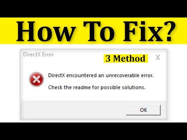 How To Fix Call Of Duty Warzone "DirectX Encountered An Unrecoverable Error" || Windows 10/8/7