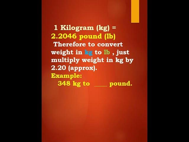 Conversion of Kilogram to Pound