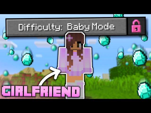 My GIRLFRIEND Beat Minecraft in "BABY MODE" Difficulty!