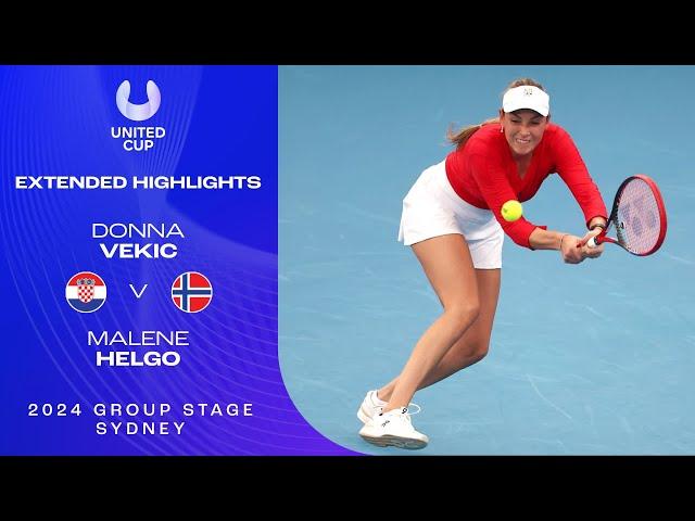 Donna Vekic v Malene Helgo Extended Highlights | United Cup 2024 Group F