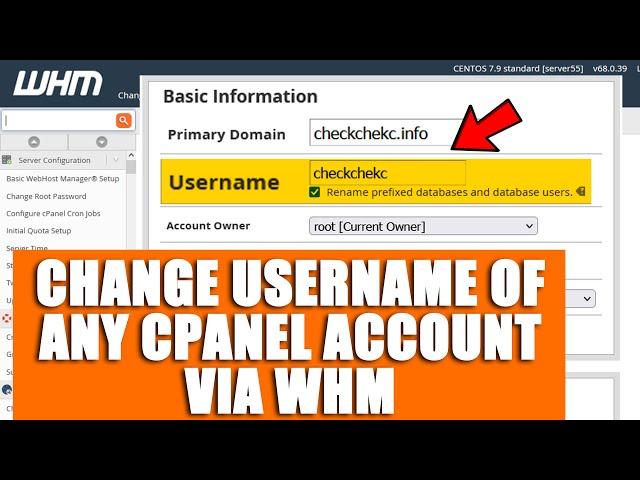 [LIVE] How to change Primary domain name of any cPanel account via WHM?