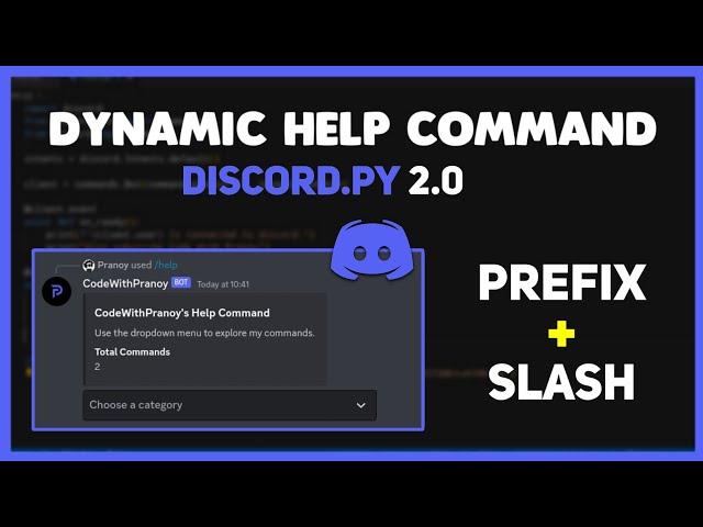 Dynamic Select Help Command | Hybrid Commands | Discord.py V2.0