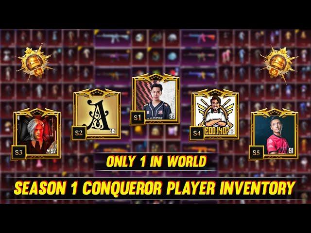 Season 1 Conqueror Player RRQ D2E Inventory  || Top 5 Most Expensive Inventory of PUBG Mobile