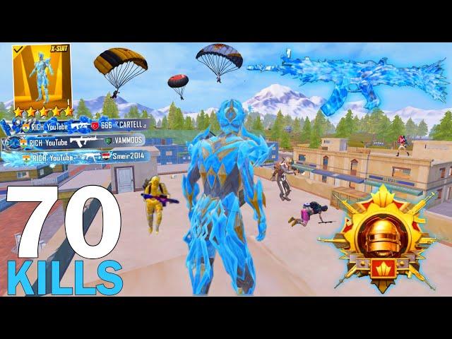 70Kills! MY BEST LIVIK GAMEPLAY in NEW MODE with GLACIER X-Suit Pubg Mobile