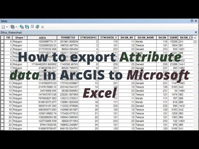 How to export Attribute table from ArcGIS to Excel sheet