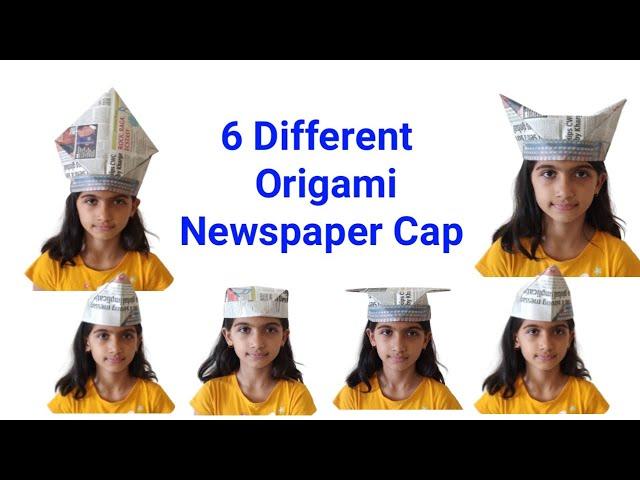 Newspaper Cap #How to make Paper Topi #6 Different Newspaper Cap #newspaper craft #diy Origami Cap