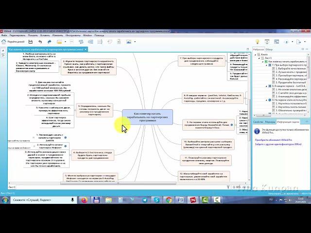 Как пользоваться программой икс майнд (XMind). Вставляем картинки гиперссылки и приоритеты