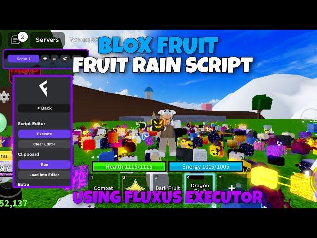 BLOX FRUIT RAIN SCRIPT W/ AUTO FARM USING FLUXUS (WORKING ON PC & MOBILE)