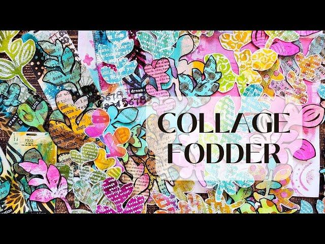 How to Create Mixed Media Botanical Collage Fodder with the Gelli Plate using Stencils and Stamps