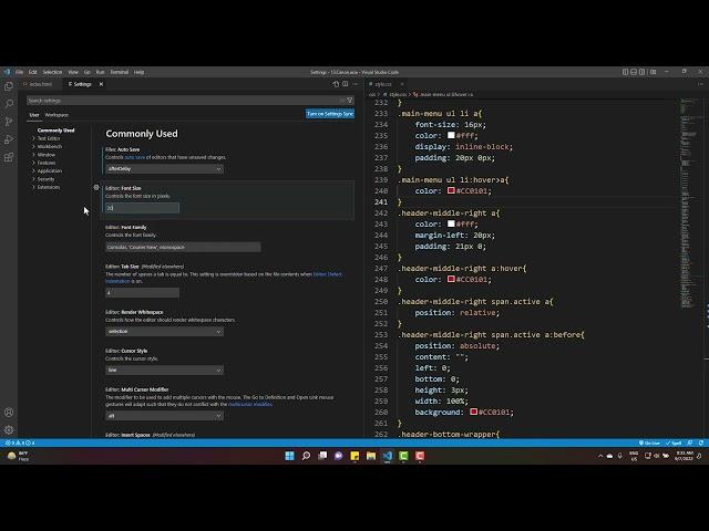 How to Change font Size in Visual Studio Code - Increase or Decrease Font size VS code