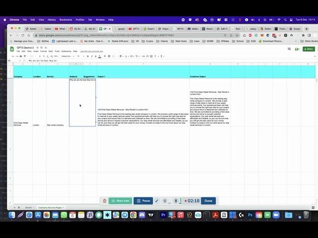 Mass Producing Web Page Content in Google Sheets with GPT3