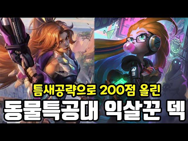 틈새공략으로 200점 올린 꿀덱 동물특공대 익살꾼 덱 [ 롤토체스 시즌8 티어덱 ]