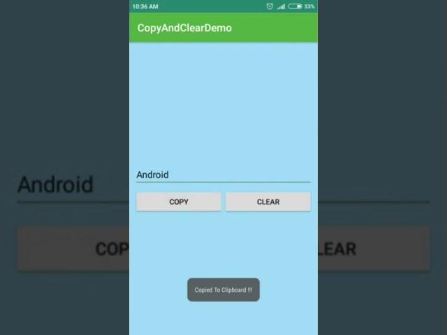 How to Create Copy And Clear Button in Android Studio | Copy&ClearButton | Android Coding