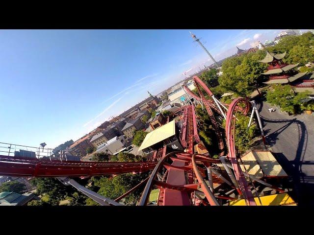 Dæmonen front seat on-ride HD POV Tivoli Gardens