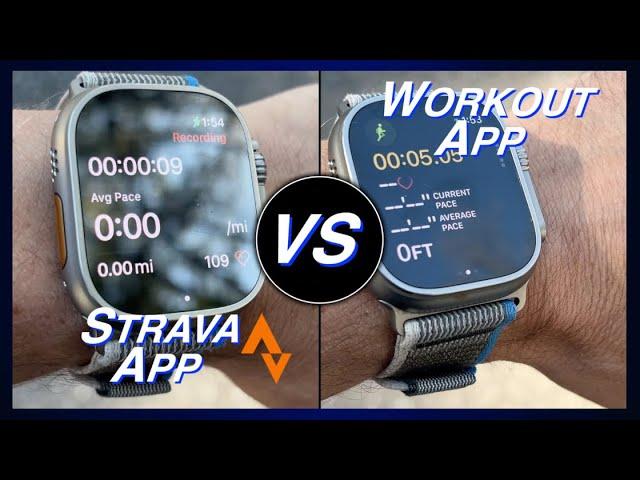 Apple Watch ULTRA - STRAVA App vs WORKOUT App (Comparing Distance & Pace) #applewatch #running
