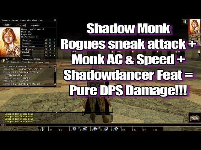 Neverwinter Nights Shadow Monk Rogue Monk Shadow Dancer Build