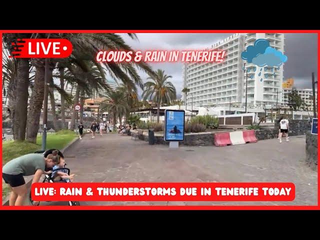 LIVE: RAINY & CLOUDY but still HOT in Tenerife ️ Las Americas to Costa Adeje Beach-weather Update