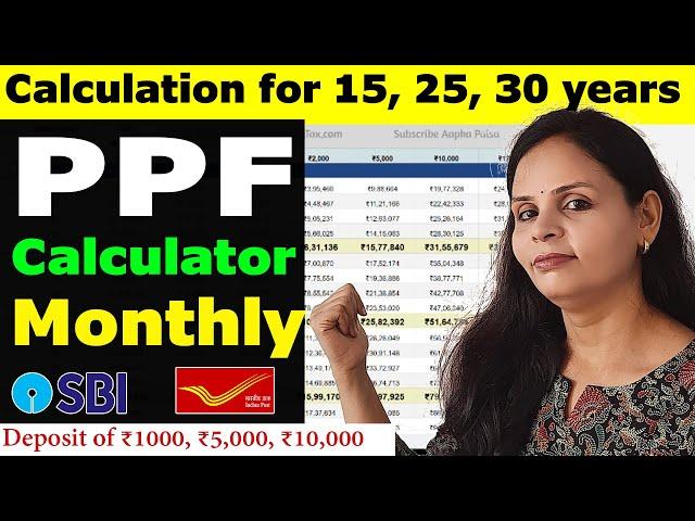 PPF Calculator for 15, 25 years | Maturity amount on Monthly Deposit of ₹2000, ₹5000