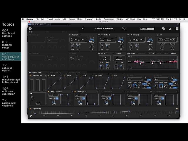 Controlling Equator VST Plugin in Cubase 9.5 with your ROLI Instrument