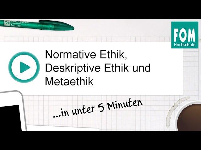 Normative Ethik, deskriptive Ethik und Metaethik in unter 5 Minuten | Fast Forward Science 2016