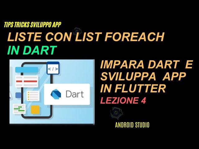 Flutter Tutorial italiano: Liste con List e Utilizzare forEach - Corso Dart 4