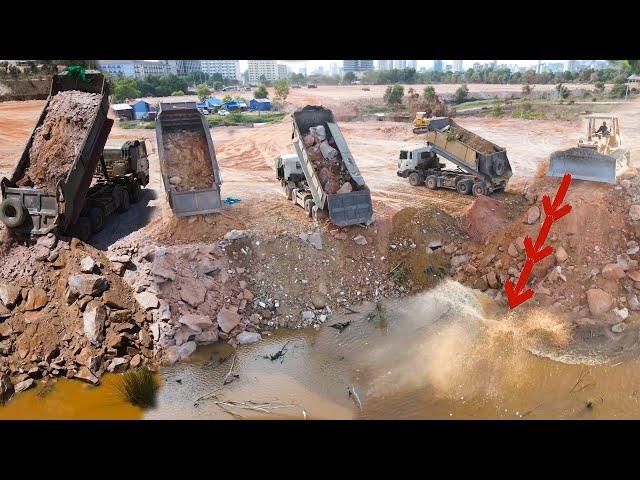 World Amazing Power Machines Dozer & Heavy Dump Truck At Work For Huge Land Processing Construction