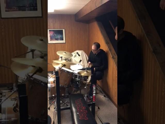 Daniel Schroeder , Project Manager in Amdocs Inc,  playing drums @ his house in St Louis