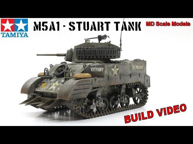 Full Build Video - M5A1 US Light Tank 1:35 by Tamiya