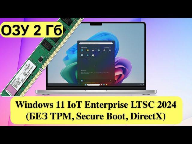 Windows 11 IoT Enterprise LTSC 2024 (БЕЗ TPM, Secure Boot, DirectX. Работает с 2GB)