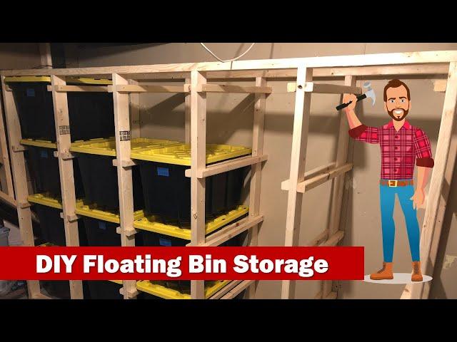 Efficient Garage Storage: DIY Storage Rack with Floating Bins!