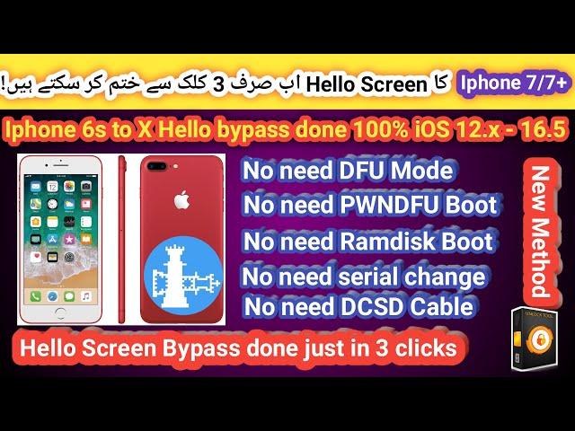 Iphone 7/7 plus Hello Screen bypass done by unlock tool after Jailbreak New method | 2023 |