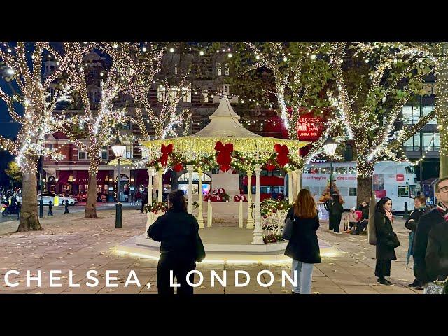 Luxury London Christmas Walk Tour 2024 | Central London Christmas Lights | King’s Road Sloane Square