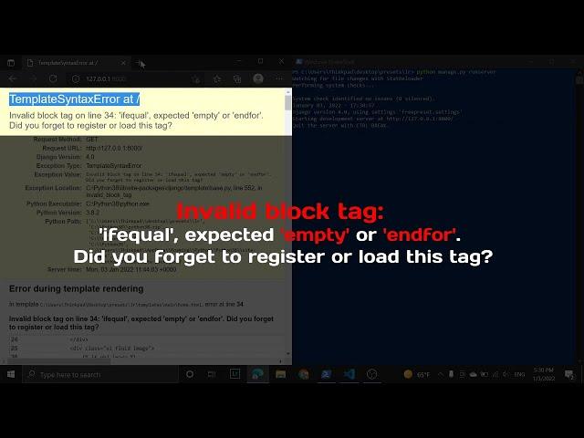 Invalid block tag: 'ifequal', expected 'empty' or 'endfor'. Did you forget to register or load tag?