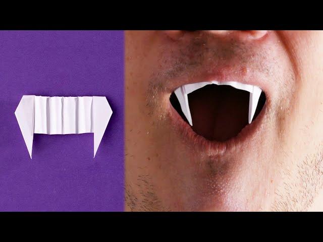 Как сделать зубы вампира из бумаги [Хорошее объяснение].