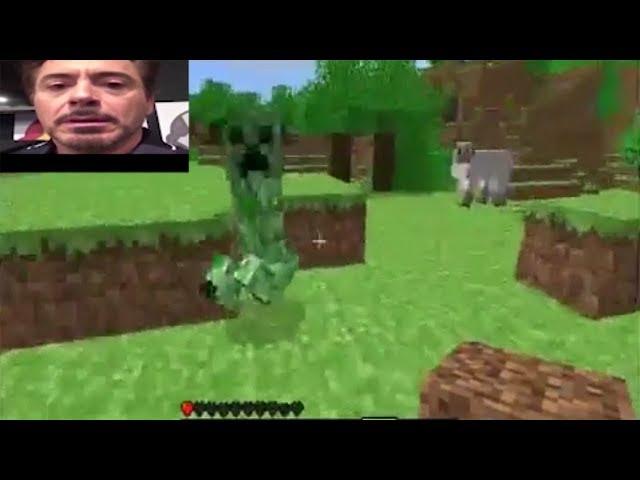 Mr. Bruh sees a creeper while playing Minecraft