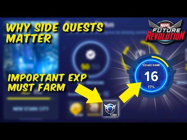 SQUAD RANK needed to UNLOCK story! Farm ALL EXP daily - Marvel Future Revolution