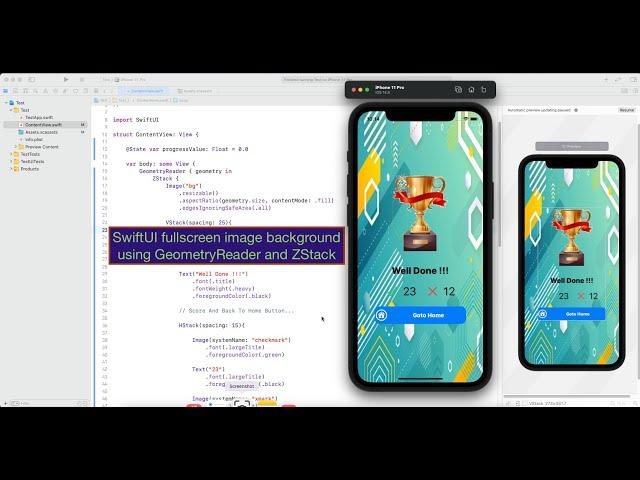 SwiftUI fullscreen image background using GeometryReader and ZStack