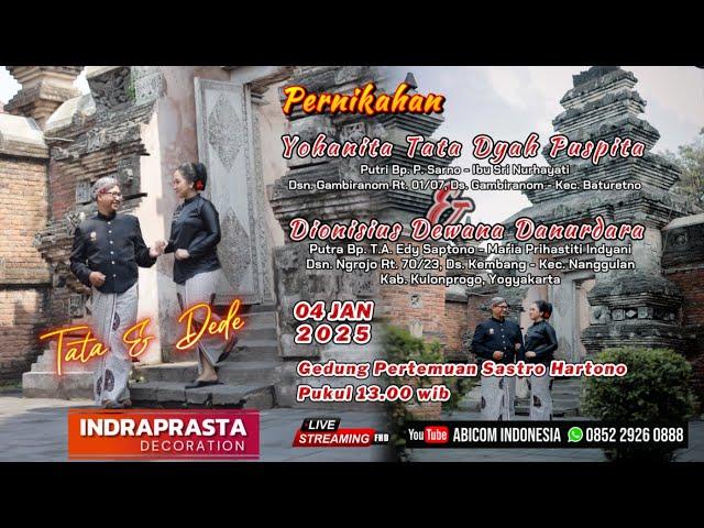 Live  PERNIKAHAN  TATA & DEDE  BP. P SARNO - GAMBIRANOM BATURETNO 04/01/2025 Gereja St. Yusup