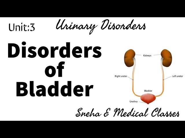 Disorder of Bladder !! Causes !! Sign Symptoms!! Diagnosis !! Management!!