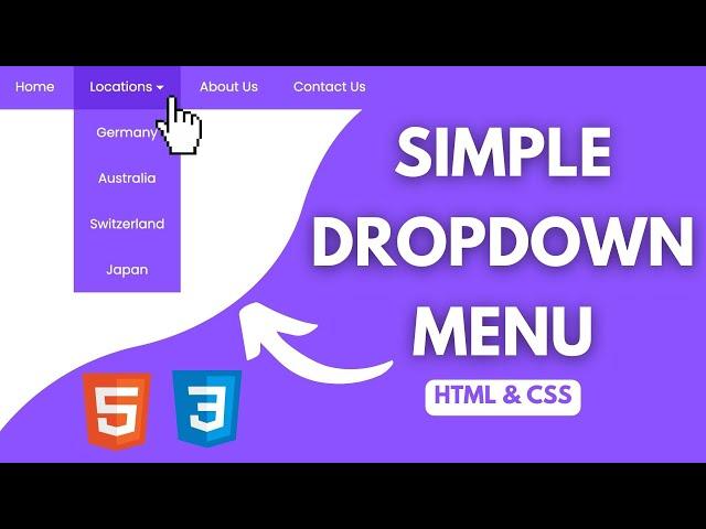 Simple Dropdown Menu Using HTML & CSS - EASY TUTORIAL